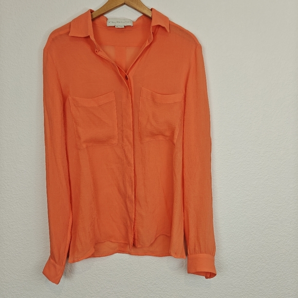 Stella McCartney 100% Silk Long Sleeve Button Up Light Weight Blouse Size 42, M - Picture 1 of 10